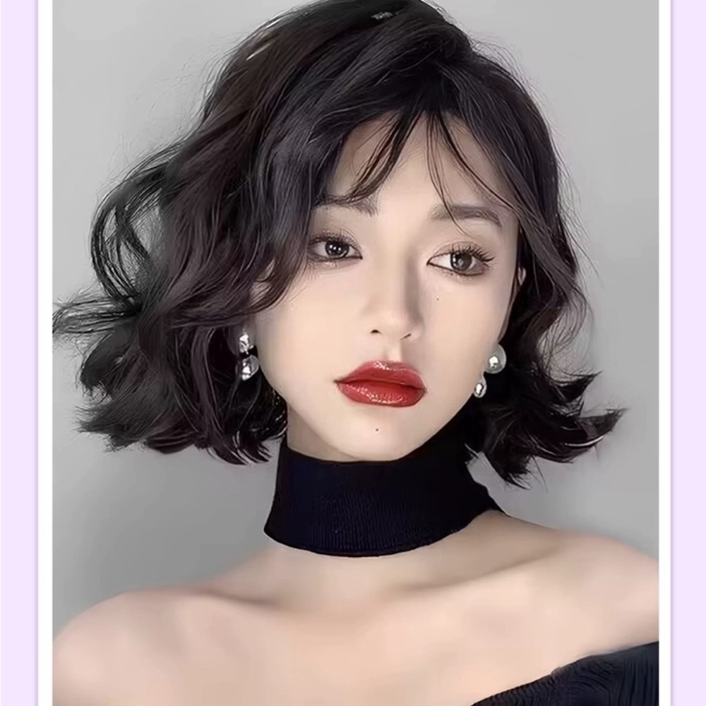 Elegant dark brown Wavy Hair Wig